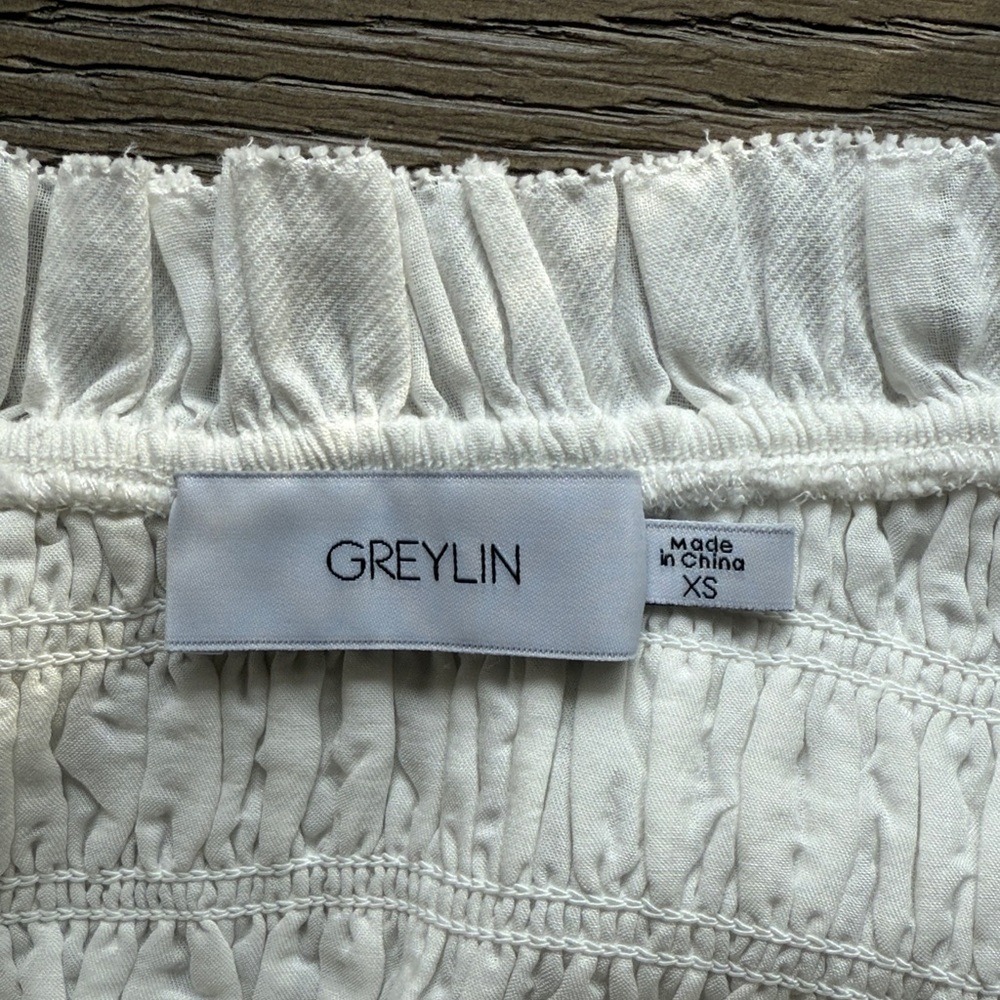 Greylin White Ruffled Tank Top - Picture 2 of 4